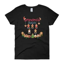 Load image into Gallery viewer, Grandmas Batch Gingerbread Cookies Customized Christmas Grandma T Shirt Customized Grandma Shirts With Grandkids Names


