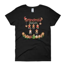 Load image into Gallery viewer, Grandmas Batch Gingerbread Cookies Customized Christmas Grandma T Shirt Customized Grandma Shirts With Grandkids Names

